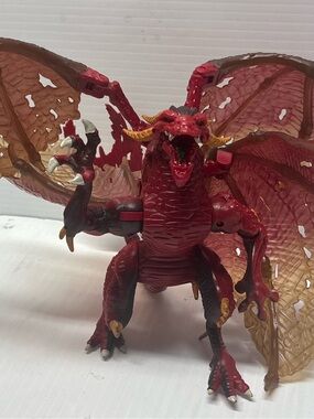 Mega Bloks Plasma Dragons Balefyre Red 4 Wings Toy 7” Toy